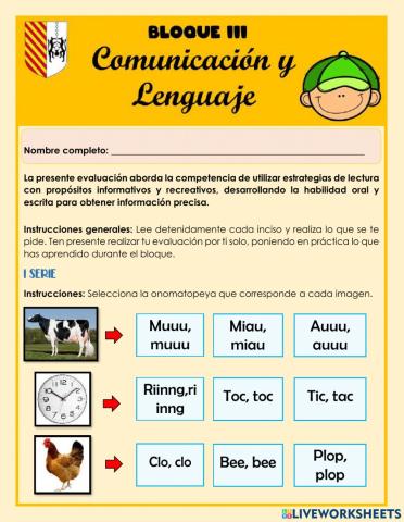 Evaluación Bloque III Lenguaje