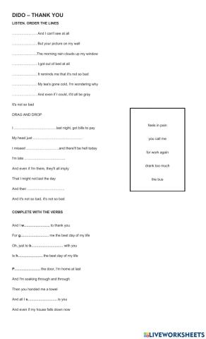 Song - Dido - Thank You