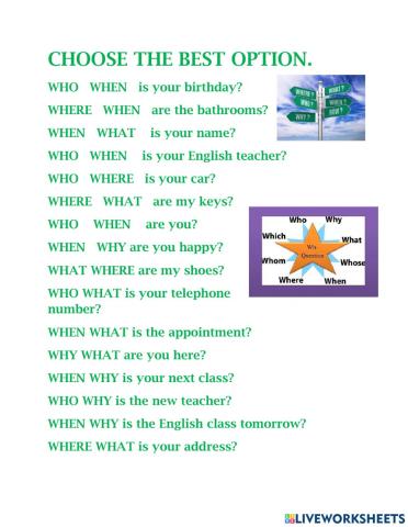 Wh questions and to be verb