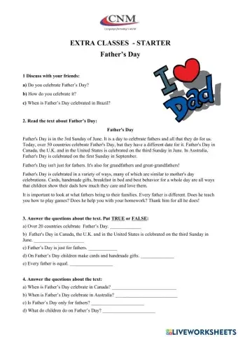 Father's Day reading