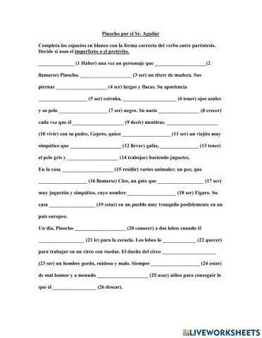 Preterito indefinido o imperfecto