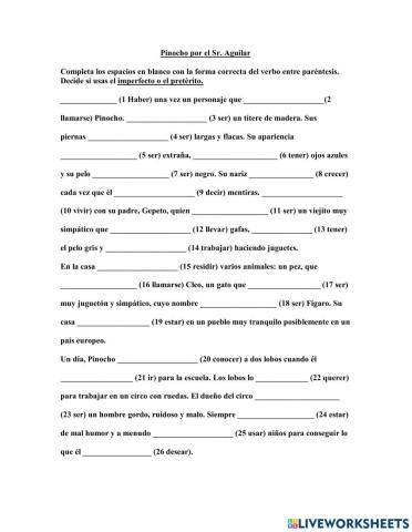 Preterito indefinido o imperfecto