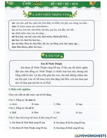 Tiếng Việt 1 - Tuần 22