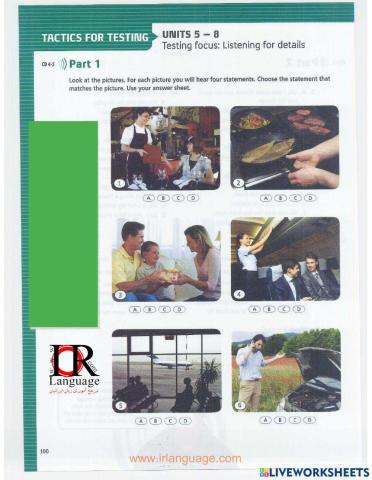 Tactics For Listening - Developing - Test 2 (U5-8)