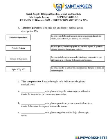 Examen de Atrística 7mo
