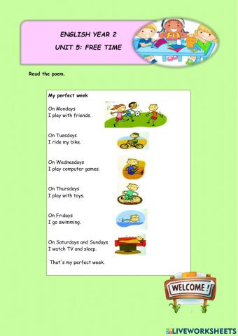 YEAR 2 UNIT 5: FREE TIME (PERFORMANCE LEVEL 4)
