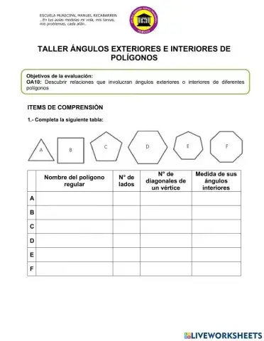 Ángulos interiores y exteriores de polígonos
