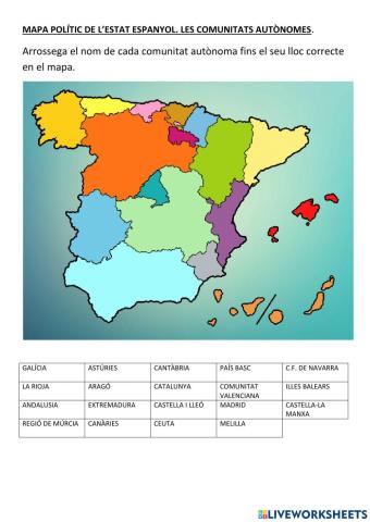 Mapa de les comunitats autònomes