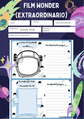 Ficha comprensiva WONDER (EXTRAORDINARIO)