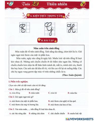 Tiếng Việt 1 - Tuần 29