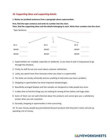 10. Supporting ideas and supporting details