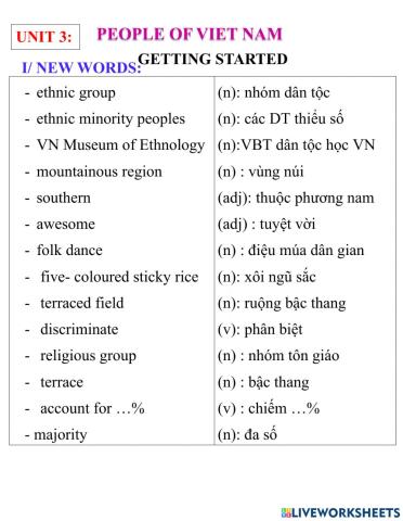 English 8- unit 3- getting started