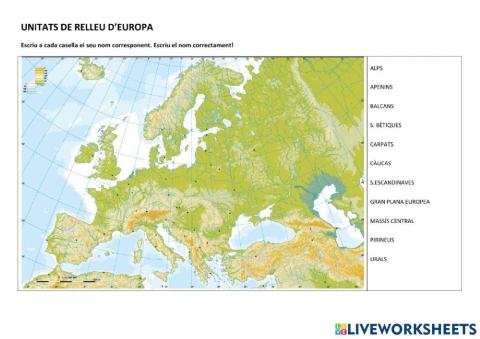 Unitats de relleu d'europa