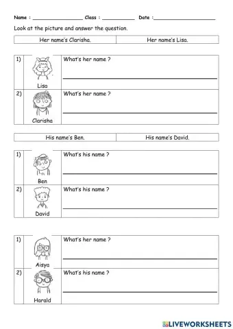 Year 1 Supermind Unit 2:What's his-her name?