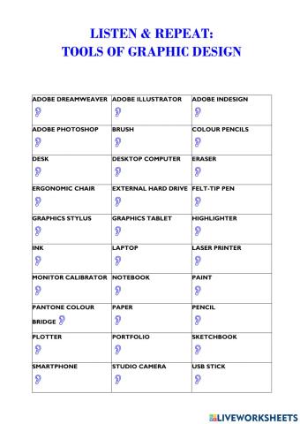 Listen& Repeat: Tools of Graphic Design