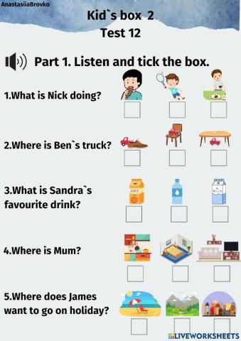 Kid-s box 2Test 12