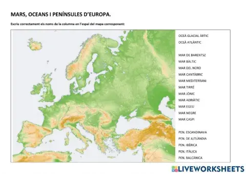 Mars, oceans i penínsules d'europa