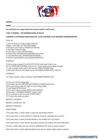 lyric I feel it coming