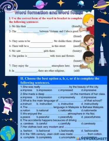 Grammar and vocabulary