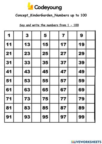 Numbers up to 100