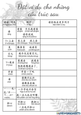Bài tập bài khóa
