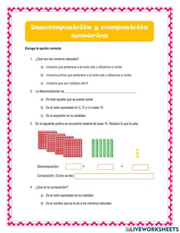 Descomposición y composición numérica