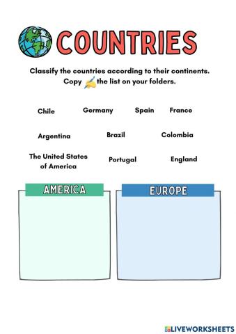 Countries and continents
