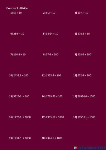 L3 dividing decimals
