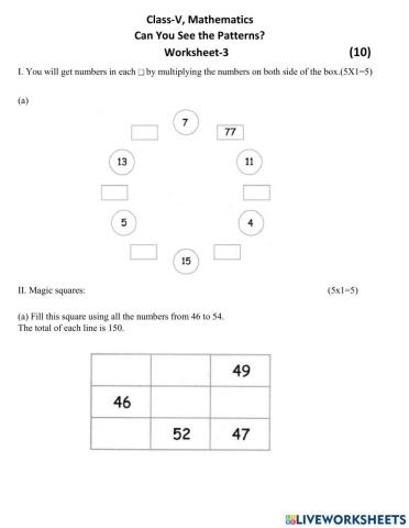 Class-5, Mathematics, Can You See the Patterns?