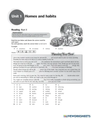 PET-Unit1-Home and Habits