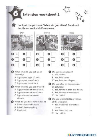 Kid's box 4 unit 6 review