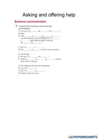 Asking and offering help