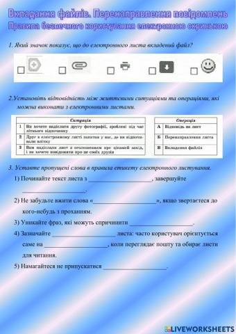 Вкладання файлів. Перенаправлення повідомлень