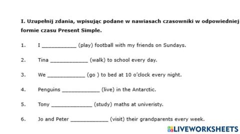 Present Simple exercise