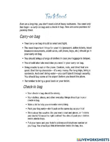 Tips to travel