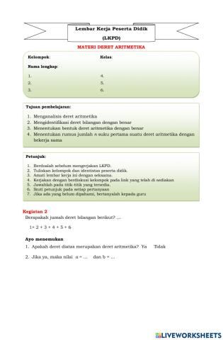 Deret aritmetika