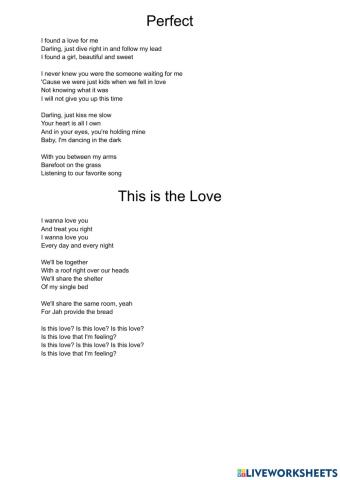 Perfec and Is this love?