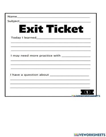 Exit card