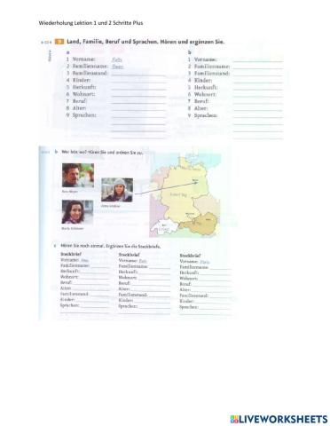 A1.1 Hören Personalangaben