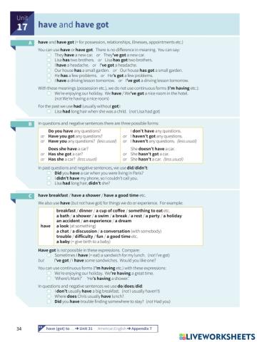FGS 5 - Grammar In Use: Have (got) (Week 1)