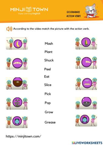 Go bananas action verbs