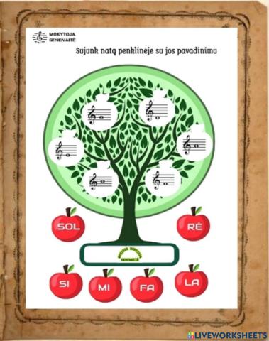 Sujunk natą ir jos pavadinimą
