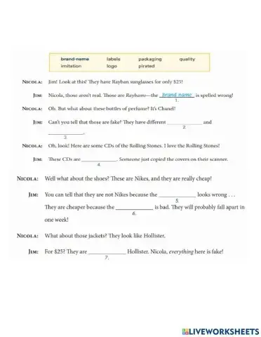 Vocabulary-Fake products