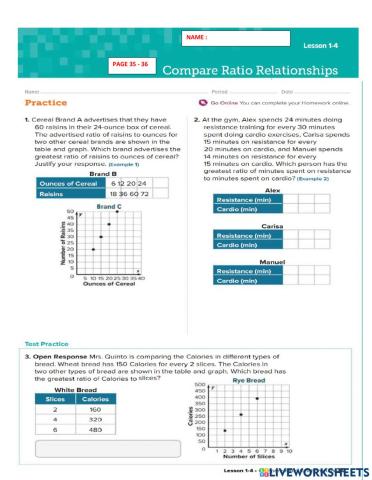 Compare ratio relationships