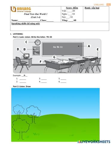 Our World 1 - Unit 1- 4