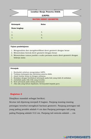 Barisan dan deret geometri