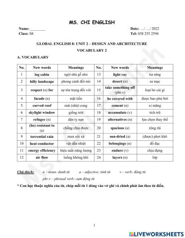 Foreign teacher-S8-W5-U2-Vocab 2