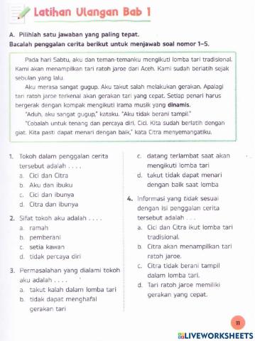 Latihan Soal Bahasa Indonesia CP 1 dan CP 2