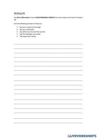Writing Personal Profile