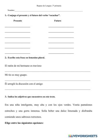 Repaso mínimos de Lengua